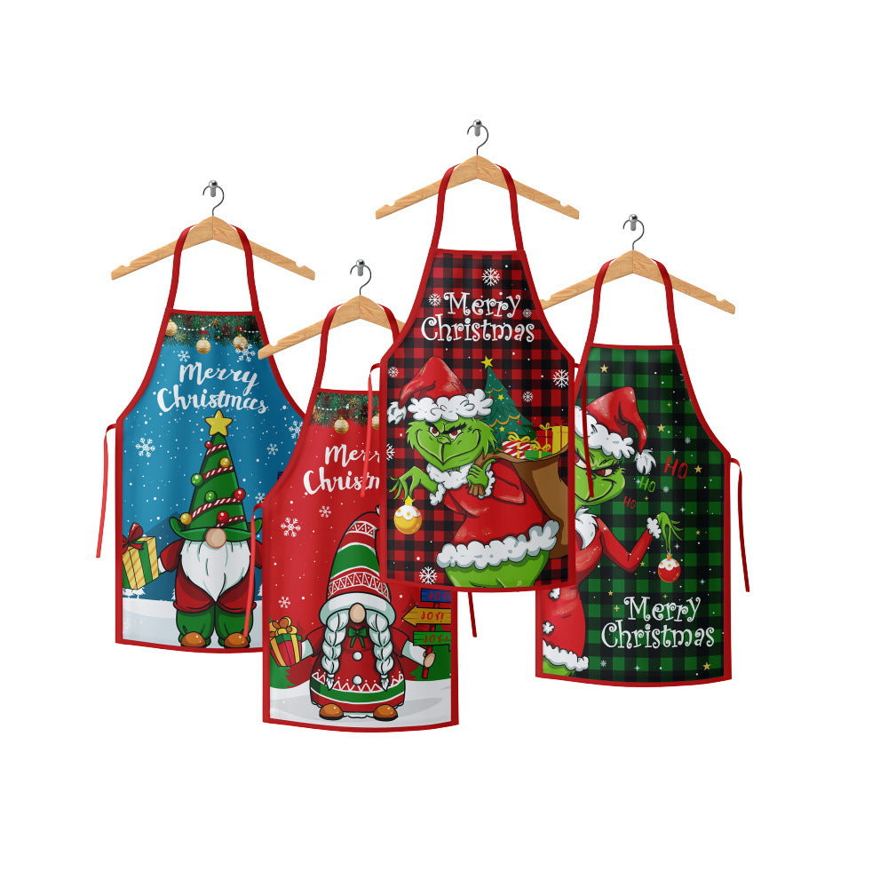Christmas Kitchen Apron – Grinch & Santa Style