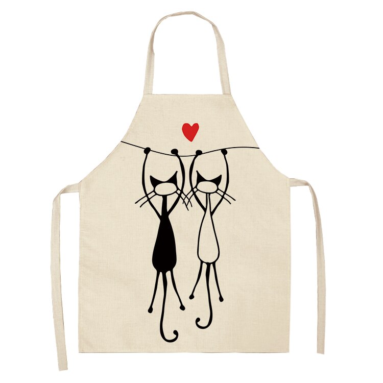 Cat Kitchen Apron – Cotton Linen Cooking & Baking Apron