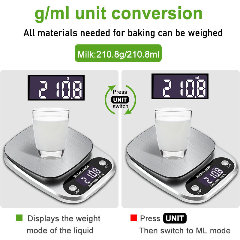 Stainless Steel Digital Kitchen Scale – Precise Baking & Food Scale