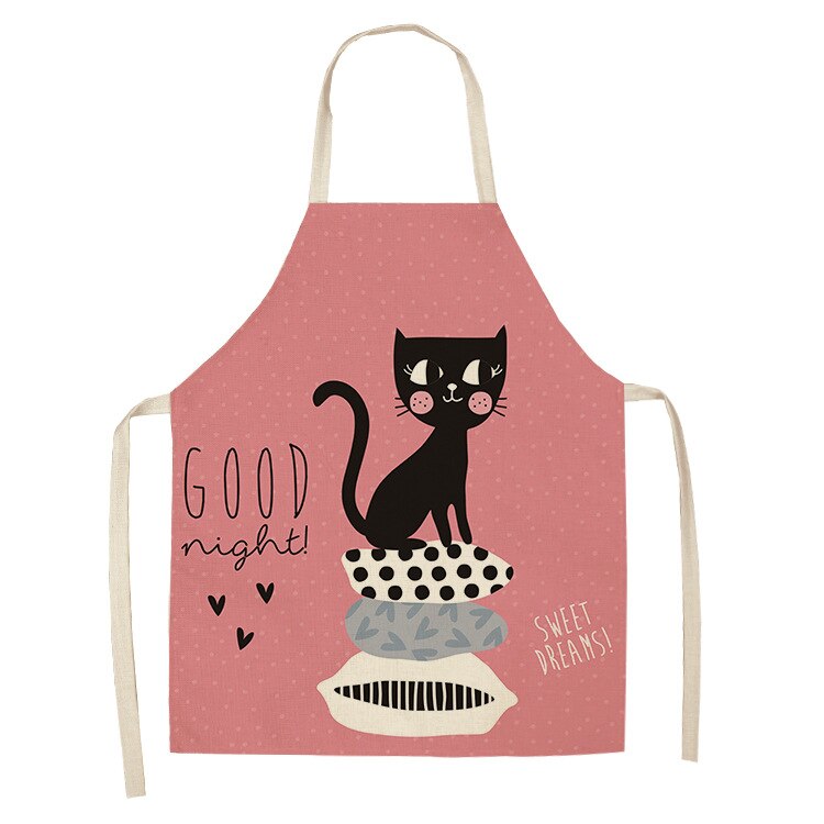 Cat Kitchen Apron – Cotton Linen Cooking & Baking Apron