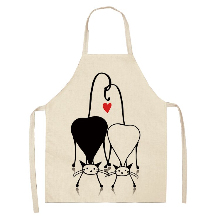 Cat Kitchen Apron – Cotton Linen Cooking & Baking Apron