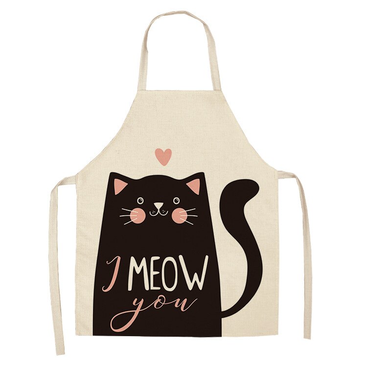 Cat Kitchen Apron – Cotton Linen Cooking & Baking Apron