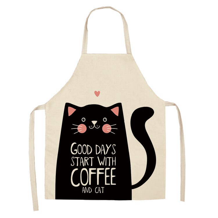 Cat Kitchen Apron – Cotton Linen Cooking & Baking Apron