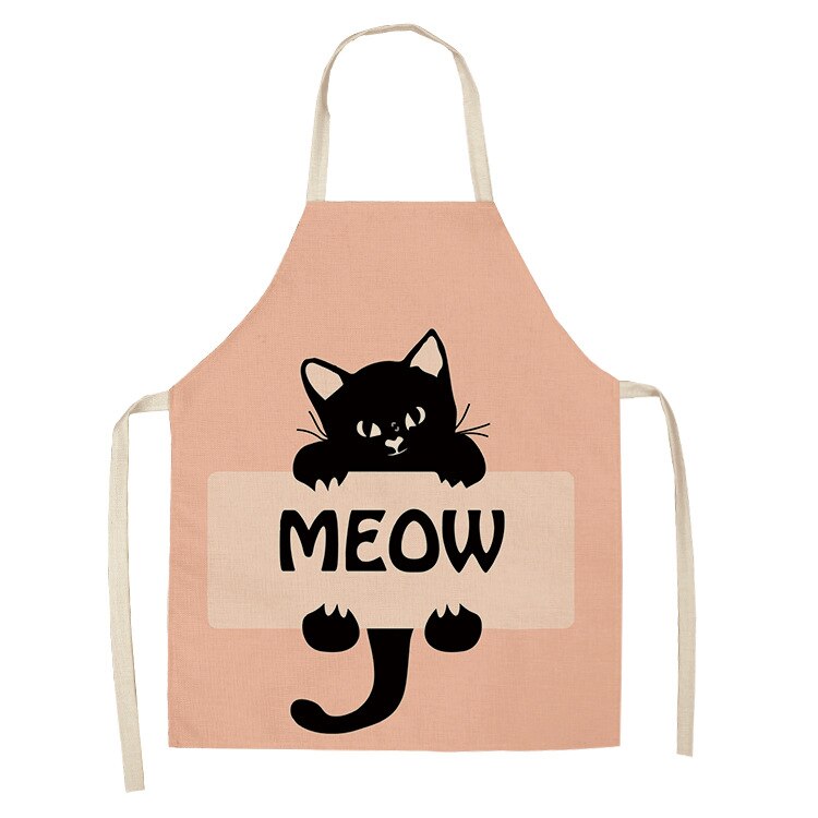 Cat Kitchen Apron – Cotton Linen Cooking & Baking Apron