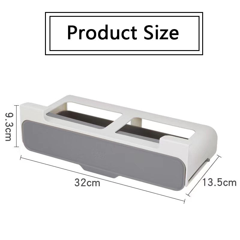 Wall-Mounted Under-Shelf Spice Organizer – Self-Adhesive Storage Rack