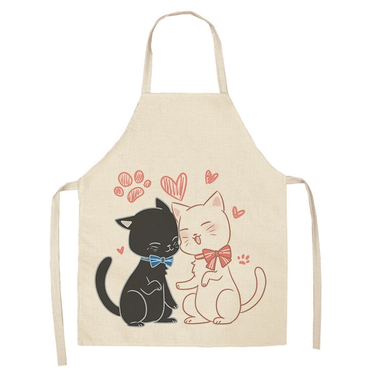 Cat Kitchen Apron – Cotton Linen Cooking & Baking Apron