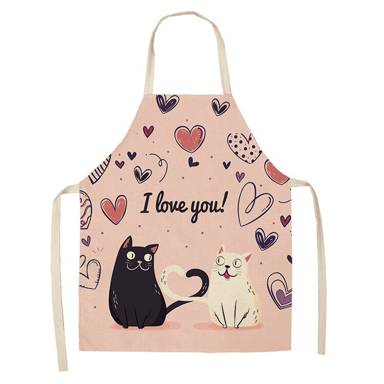Cat Kitchen Apron – Cotton Linen Cooking & Baking Apron