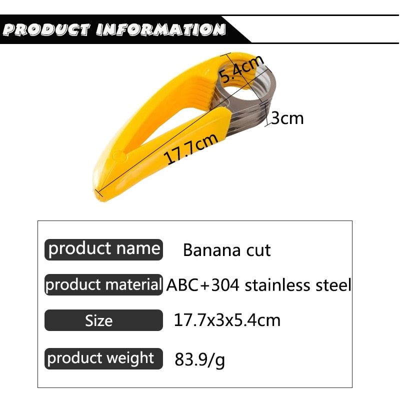 Stainless Steel Banana & Fruit Slicer – Kitchen Cutting Tool