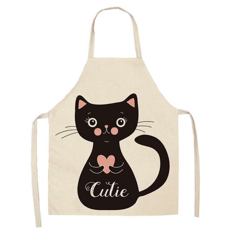 Cat Kitchen Apron – Cotton Linen Cooking & Baking Apron