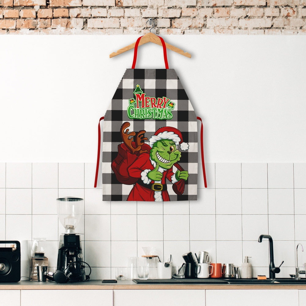 Christmas Kitchen Apron – Grinch & Santa Style