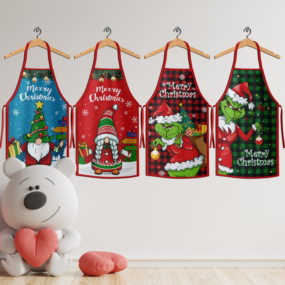 Christmas Kitchen Apron – Grinch & Santa Style