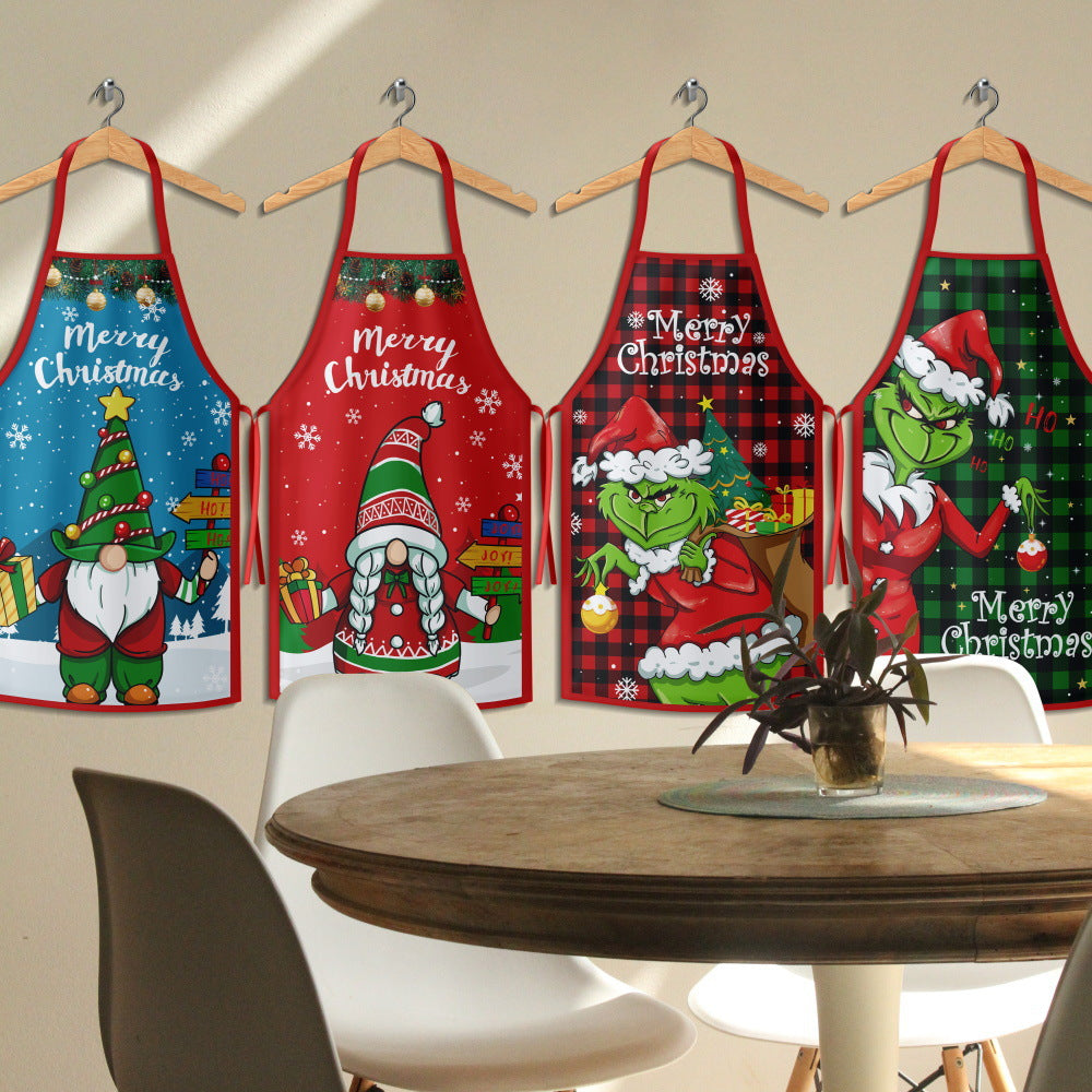 Christmas Kitchen Apron – Grinch & Santa Style