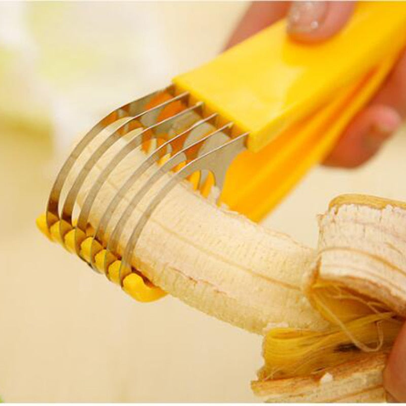 Stainless Steel Banana & Fruit Slicer – Kitchen Cutting Tool
