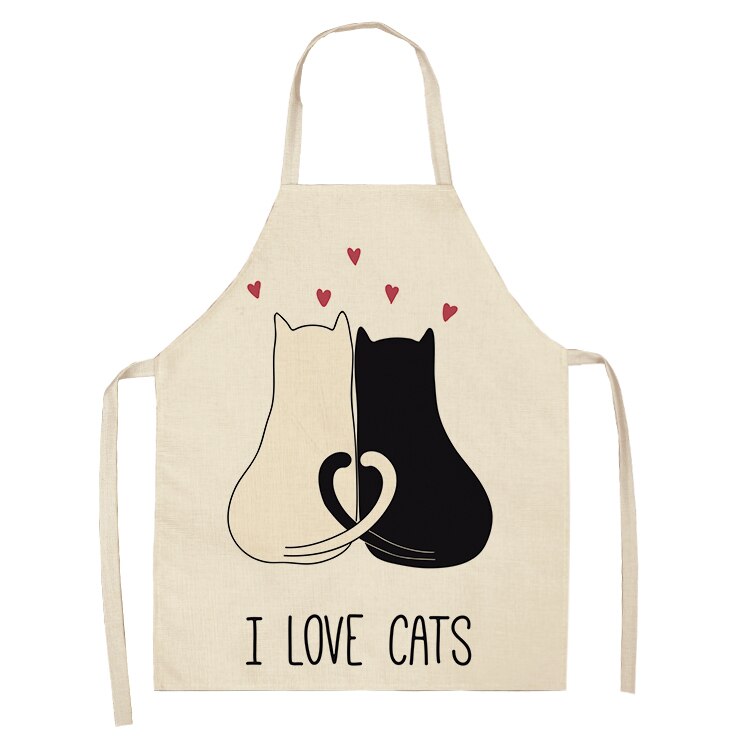 Cat Kitchen Apron – Cotton Linen Cooking & Baking Apron