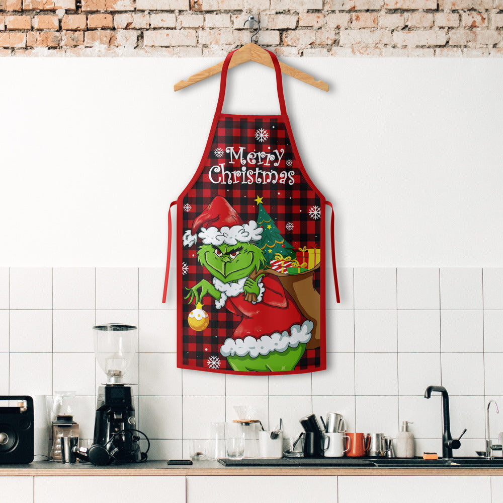 Christmas Kitchen Apron – Grinch & Santa Style
