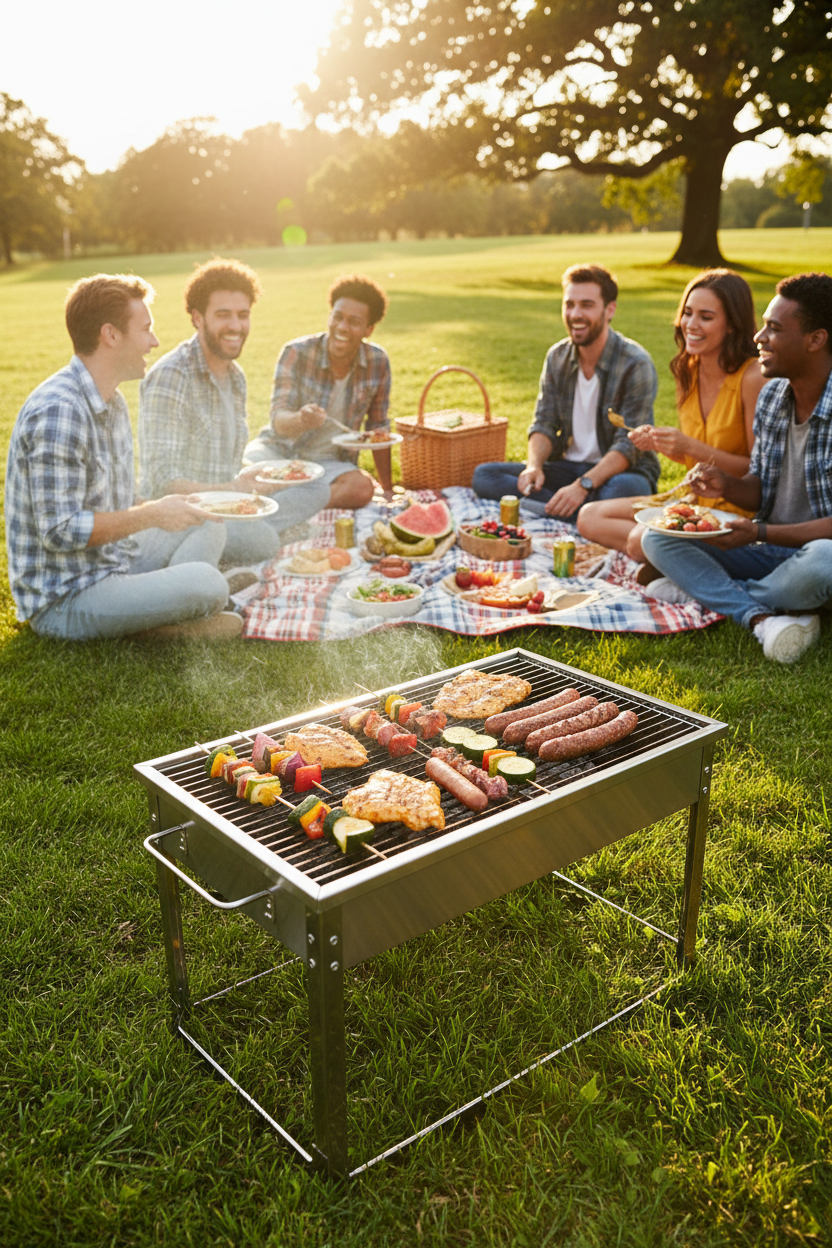 Foldable Charcoal BBQ Grill outdoor lifestyle